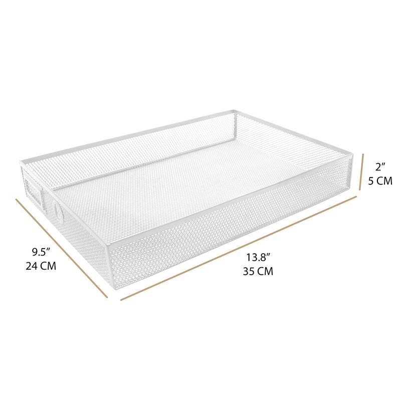 Exerz Paper Sorter 3 Drawer Wire Mesh A4 / Desk Multifunctional Desk Organiser/Multi-Layer Letter Tray - for Documents  Magazines  Notebooks and Letter (White) - Image 3